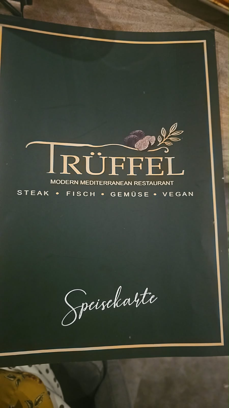 Speisekarte des Trüffel Fine Dining